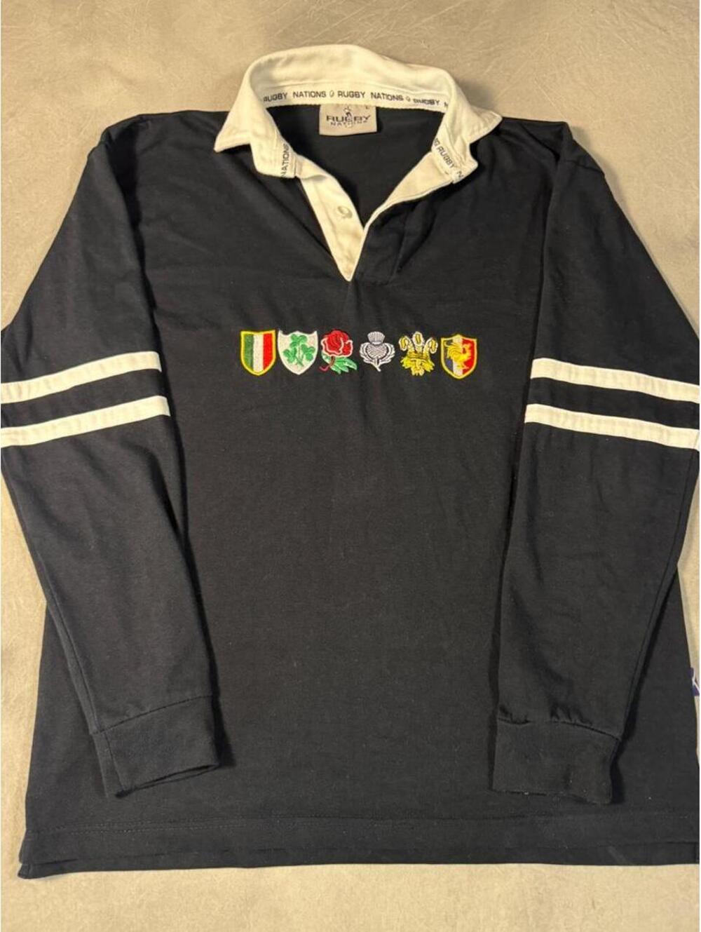 Rugby Nations Six Nations Heavyweight Cotton Rugby Shirt Men’s Large